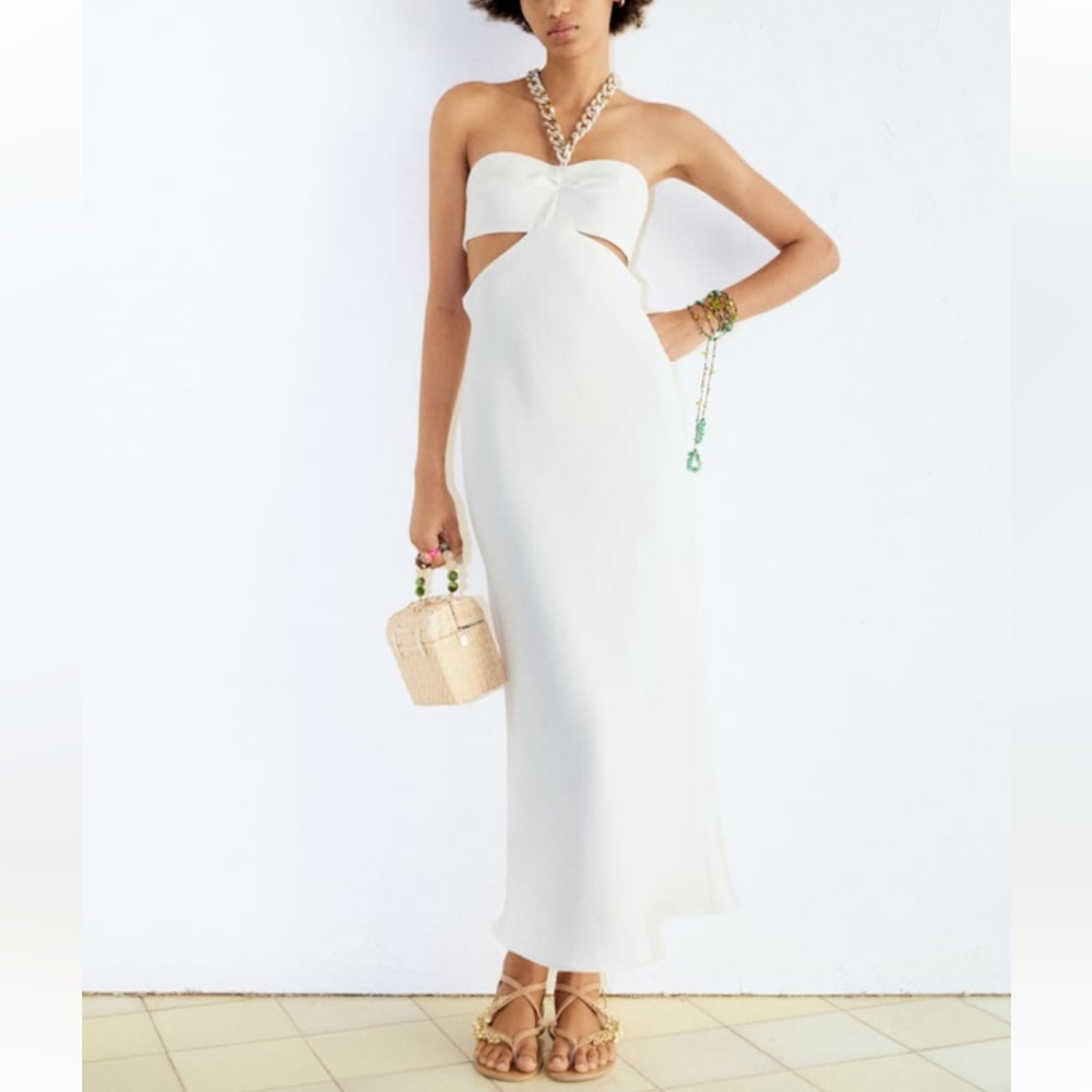 Zara halter chain dress with cut out